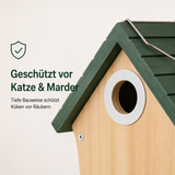Zaunkönig-Lodge – Vogelhaus mit Naturdach und Räuberschutz