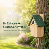 Zaunkönig-Lodge – Vogelhaus mit Naturdach und Räuberschutz