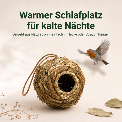 Kuschelnest – Gewebtes Vogelnest aus Naturstroh