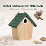 Zaunkönig-Lodge – Vogelhaus mit Naturdach und Räuberschutz