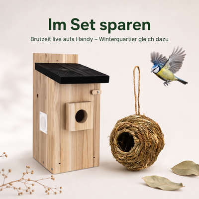 NistBlick + Kuschelnest – Kamera-Vogelhaus mit Winternest