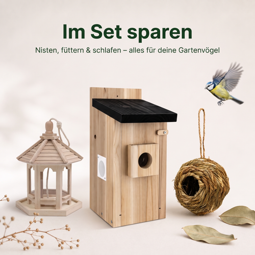Vogelglück-Set – NistBlick + Futterstube + Kuschelnest